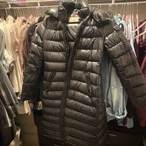 Moncler Shiny Long Black Puffer Jacket